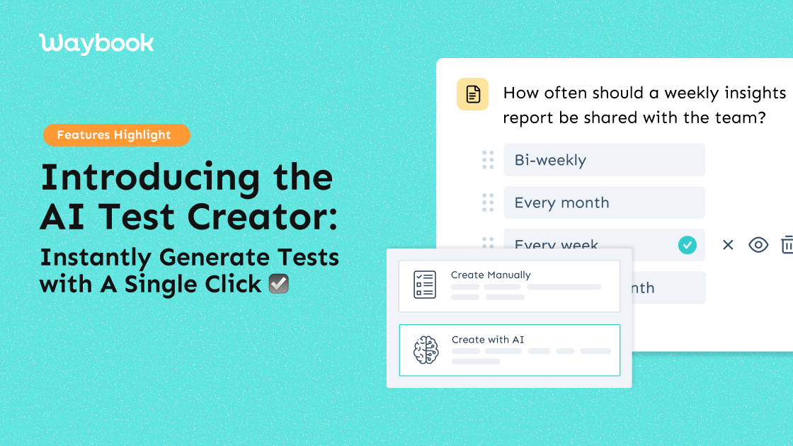 Effortlessly generate tests with just a few clicks [Waybook AI Test Creator]